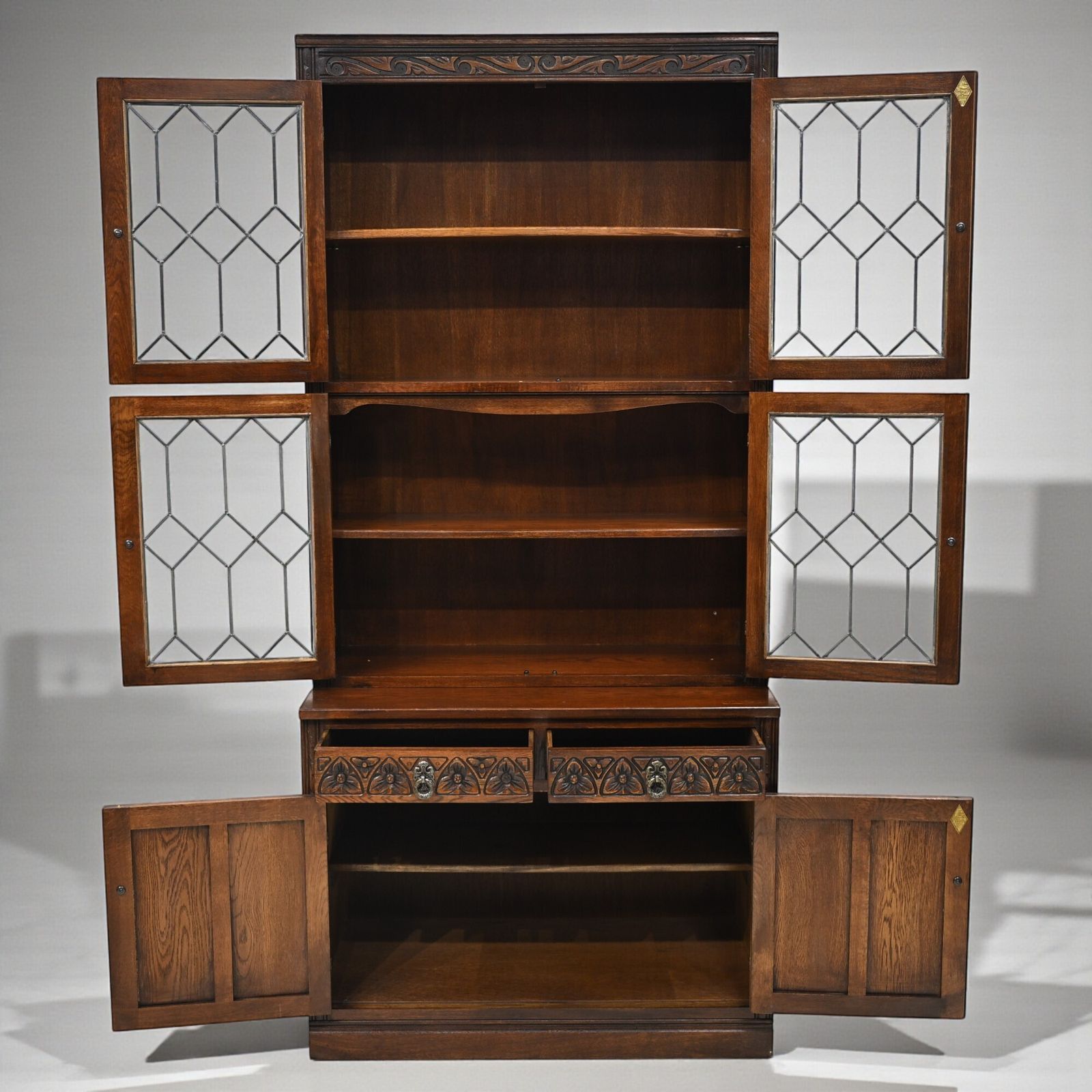 Old Charm Wall Unit Bookcase Display Drawers Tudor Brown Free Delivery*