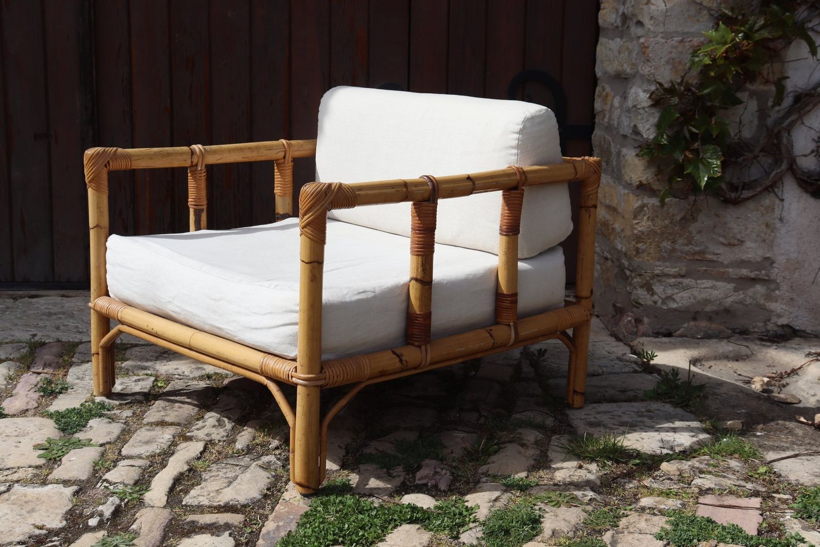 Vintage Rattan Armchair By Dal Vera, Italy, 1970 photo furniture