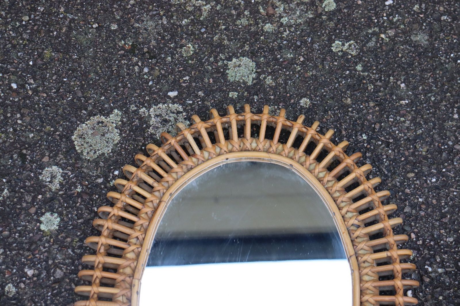 Rattan Mirrors Attributed To Franco Albini, Italy, 1950s 1960s, Set Of 2 photo 1301.0