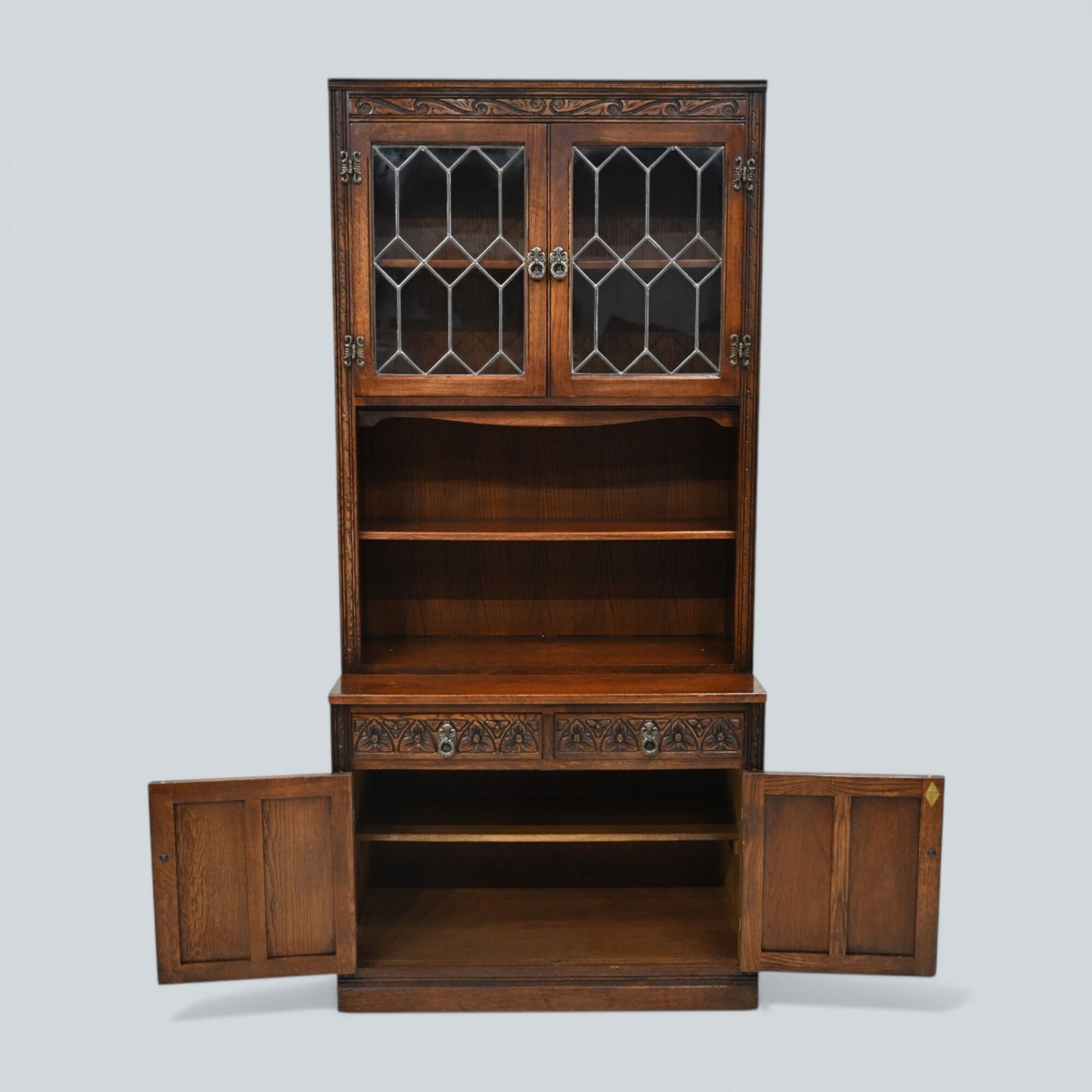 photo for sale Old Charm Wall Unit Bookcase Display Drawers Tudor Brown Free Delivery*