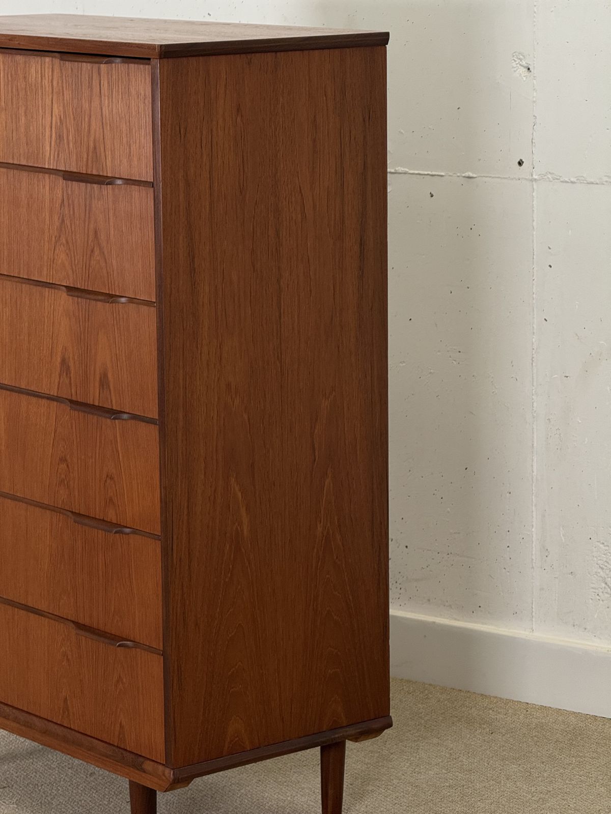 Mid Century Tall Chest Of Drawers (Made In Denmark 1960) photo for sale