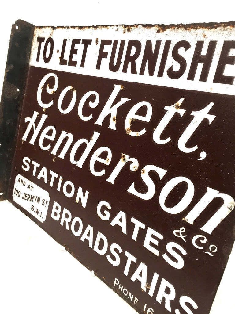 Antique Advertising   Early 20th Century Enamel Sign For A London Estate Agents photo Home Decor