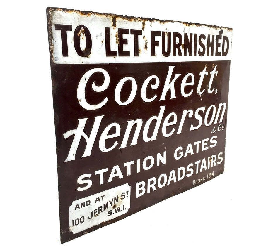 photo furniture Antique Advertising   Early 20th Century Enamel Sign For A London Estate Agents