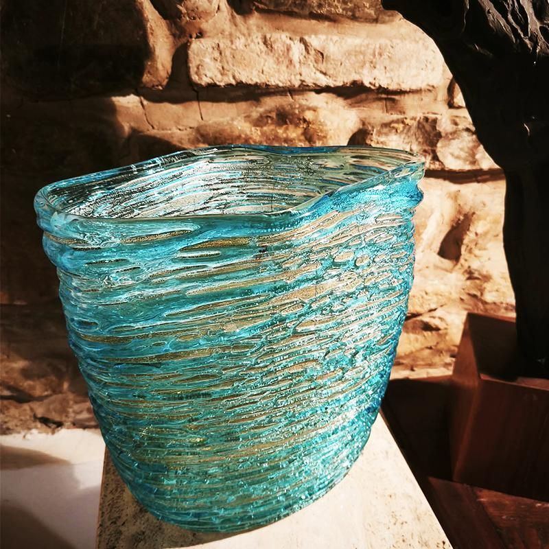 Mid Century Stunning Vase In Hand Worked Murano Glass By Sergio Costantini With The Rare Original Certificate. Made In Murano, Italy. photo furniture