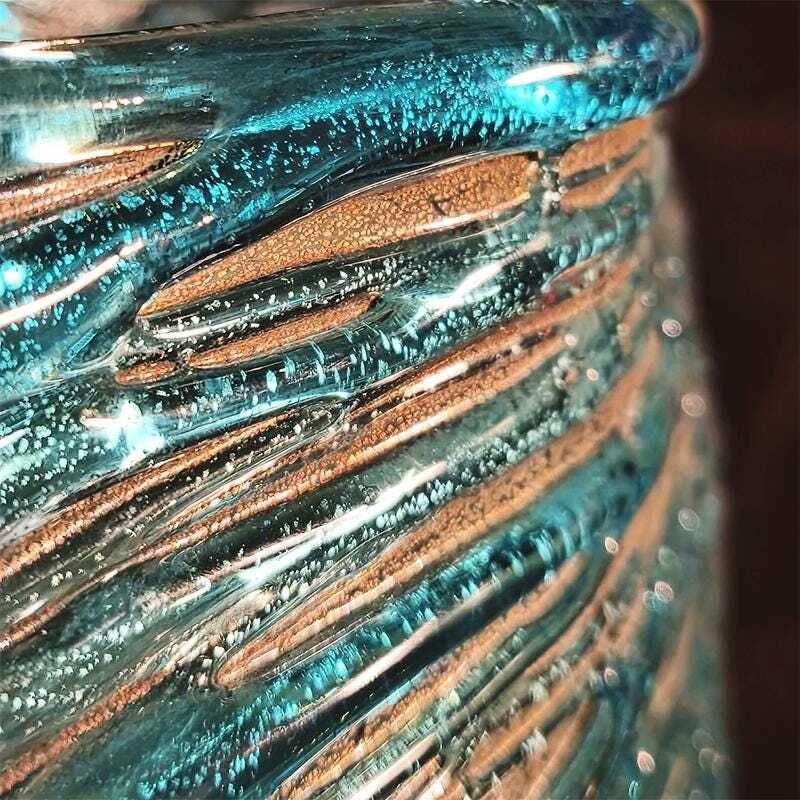 photo for sale Mid Century Stunning Vase In Hand Worked Murano Glass By Sergio Costantini With The Rare Original Certificate. Made In Murano, Italy.