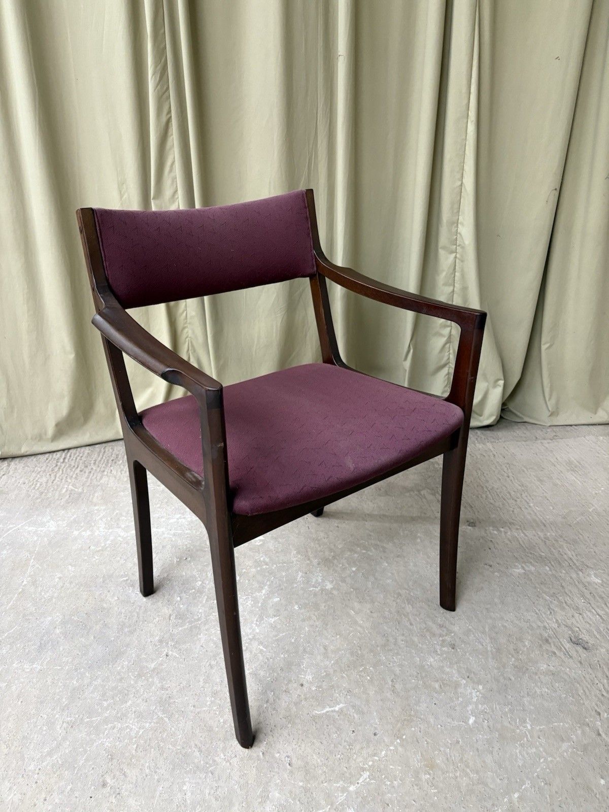 Vtg Mid Century Sculptured Desk Chair Armchair Fireside Carver Danish Retro R972 photo vinterior