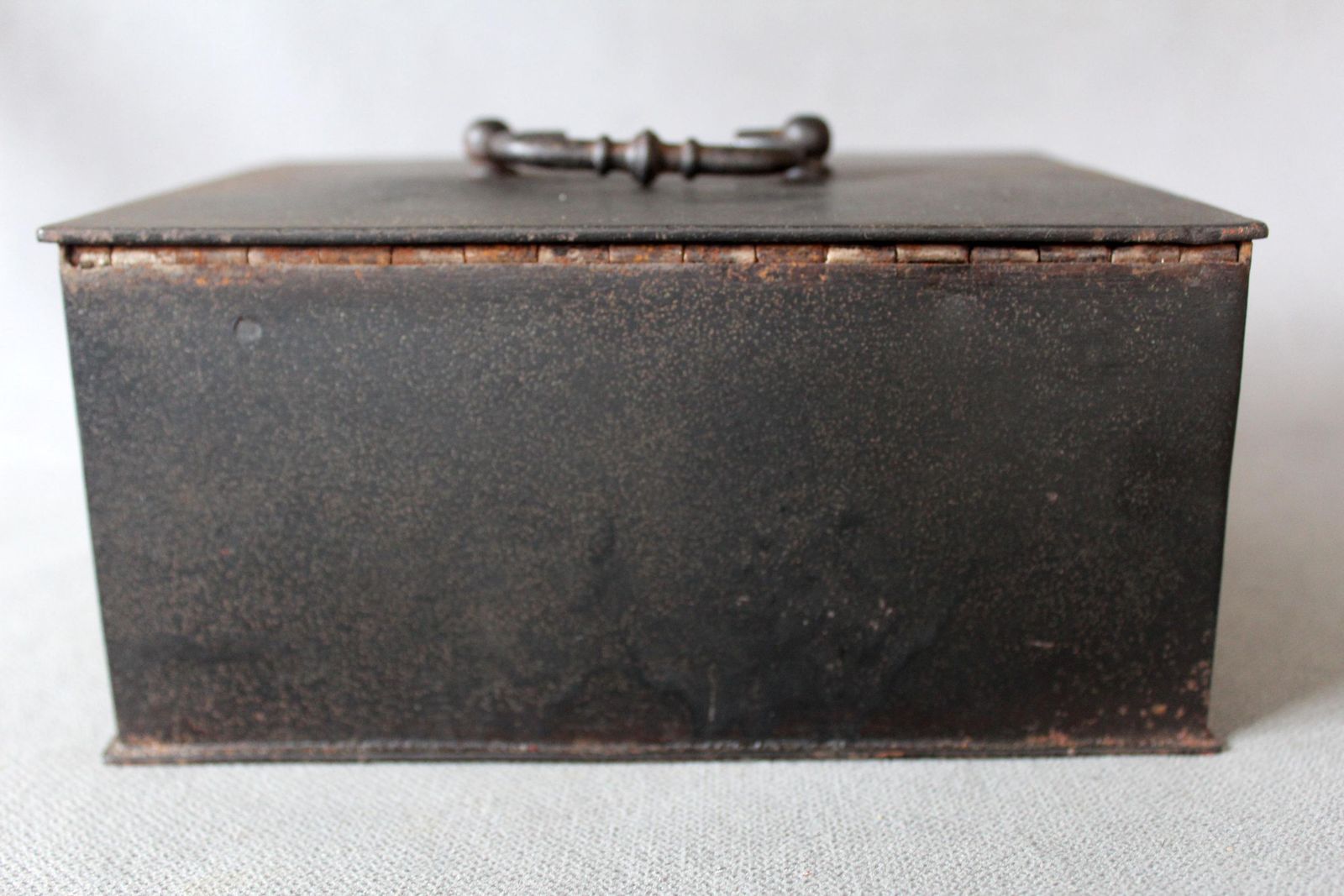 Home Decor Antique Heavy And Solid French Metal Cash Box, Safe, One Key, Industrial Money Box, Storage Box, Strong Box, Secret Treasure Box photo