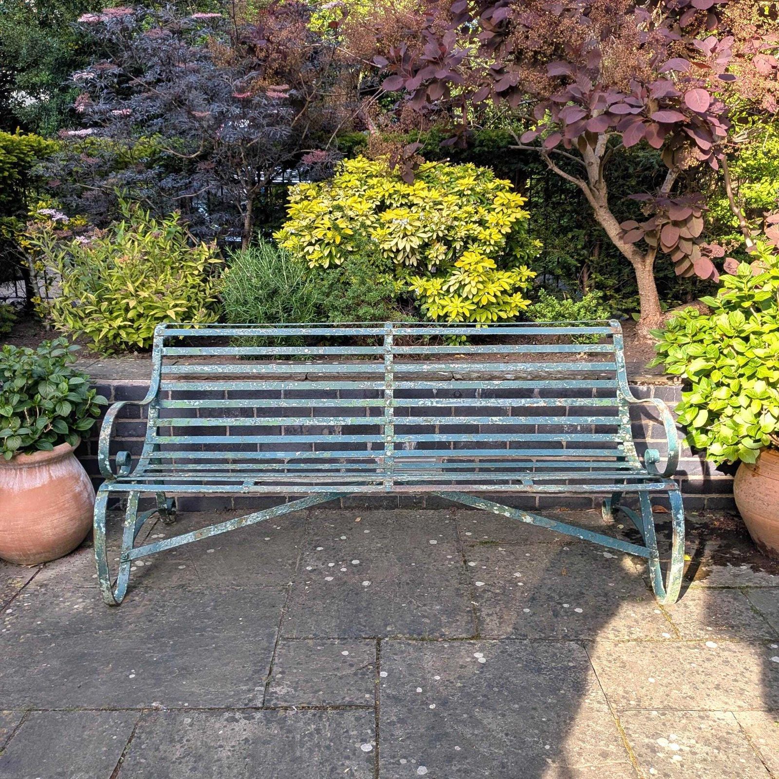 photo buy An Antique Regency Strapwork Iron Garden Bench C1830