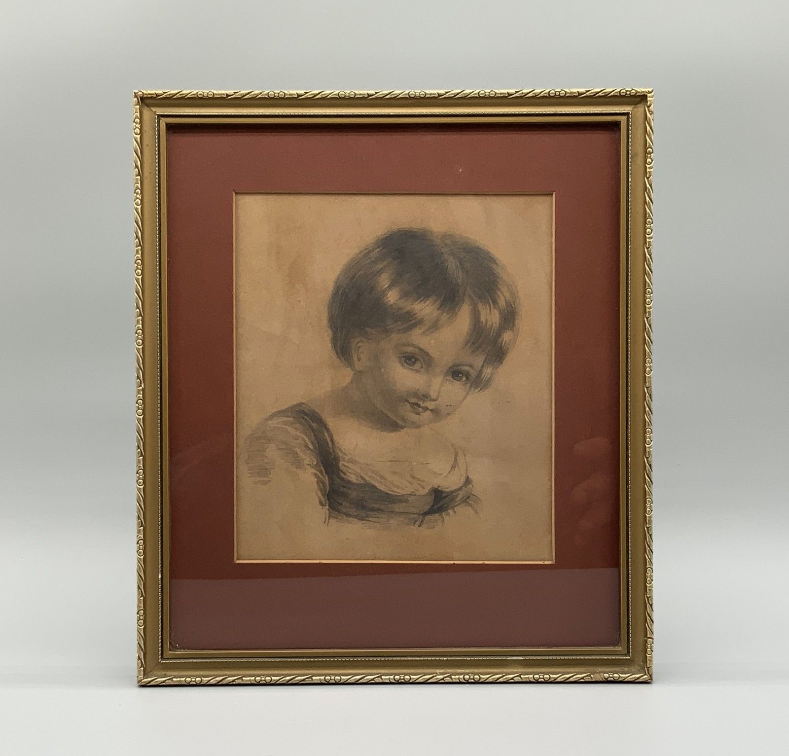 Pair 19th Century Antique Portrait Pencil Drawings Manner Of Sir Thomas Lawrence photo Art