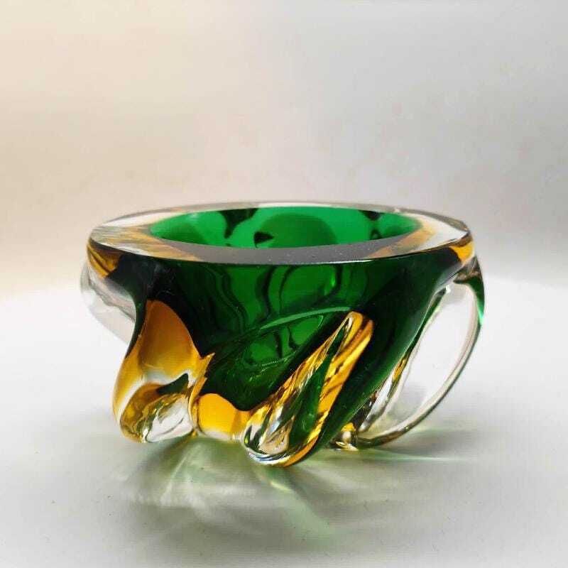 1950s Ashtray Or Catch All In Handblown And Handcrafted Murano Glass. Made In Italy.
