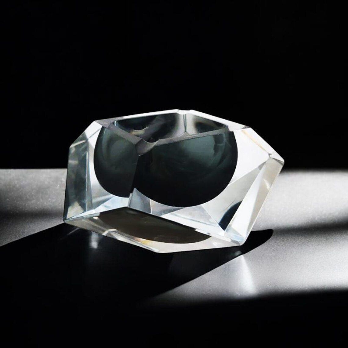 1960s Ashtray Or Catch All In Murano Glass By Flavio Poli For Seguso. Made In Italy. 14cm / 5.51 Inches