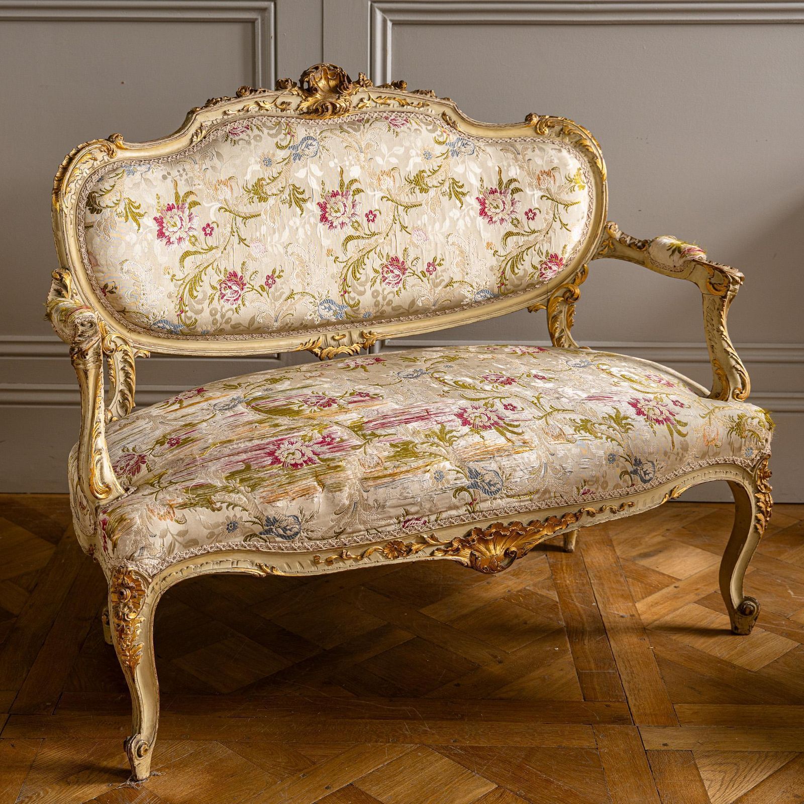 A 19th Century Italian Louis XV–Style Giltwood Salon Suite photo for sale