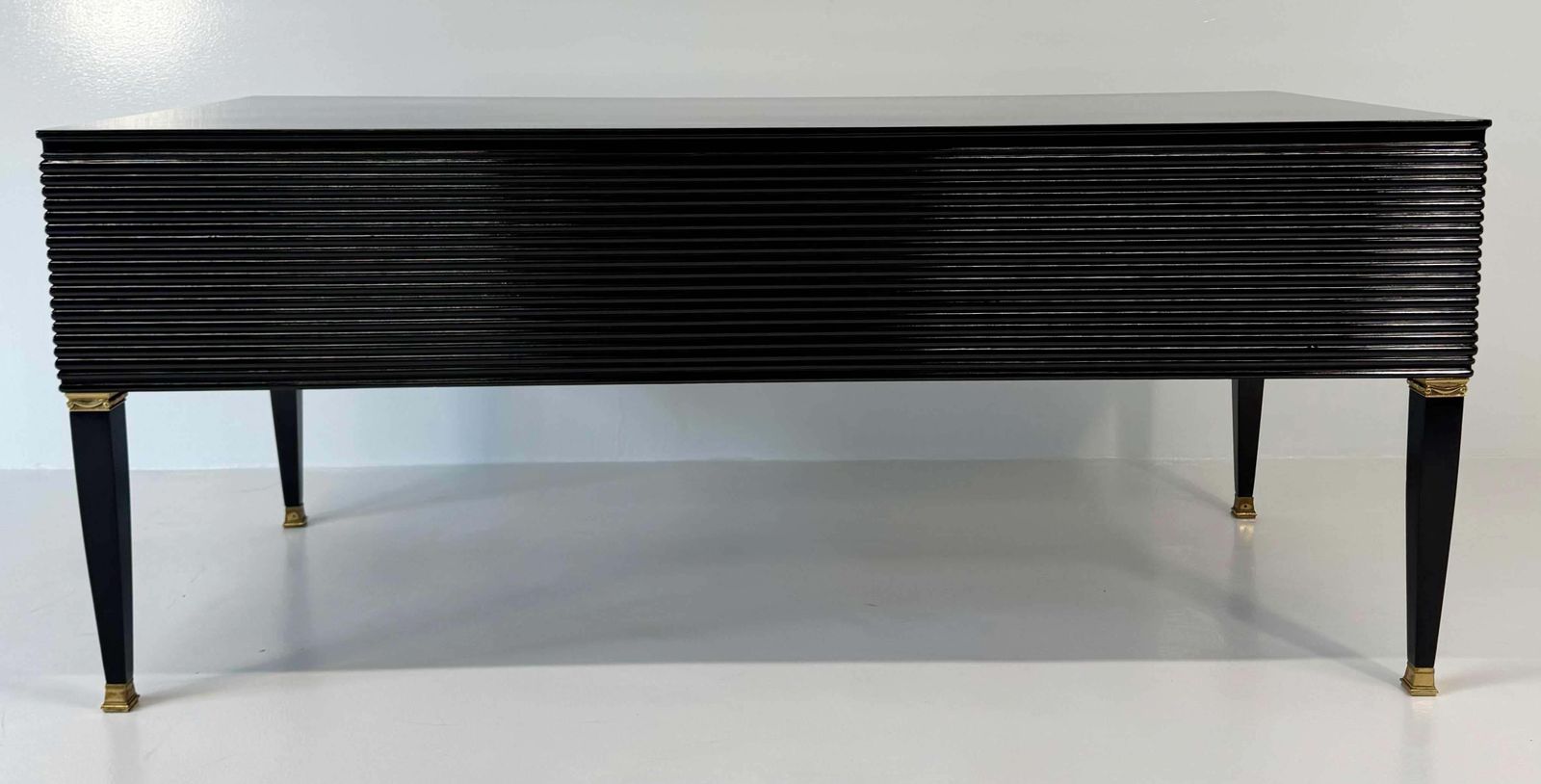 Art Deco Black And Brass Desk, 'Permanente Mobili Cantù', Paolo Buffa, 1950s photo furniture