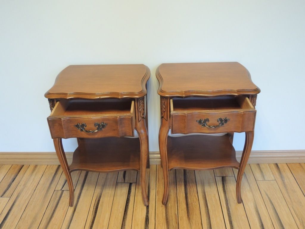 Pair Of French Louis Cherry Bedside Tables photo buy