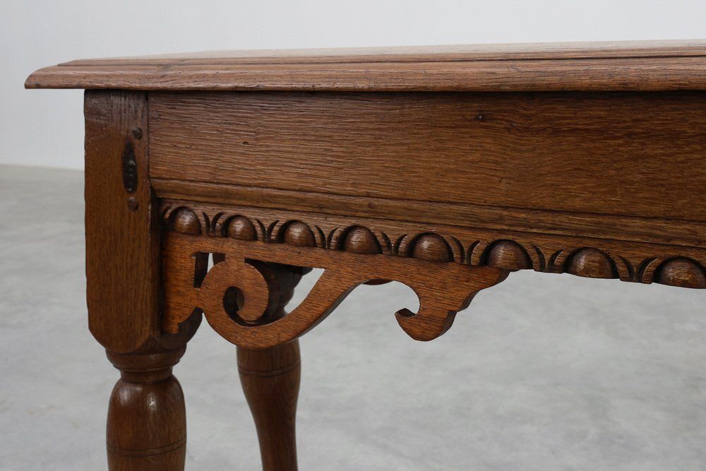 Antique Jacobean Carved Oak Bench, 1600s photo vintage