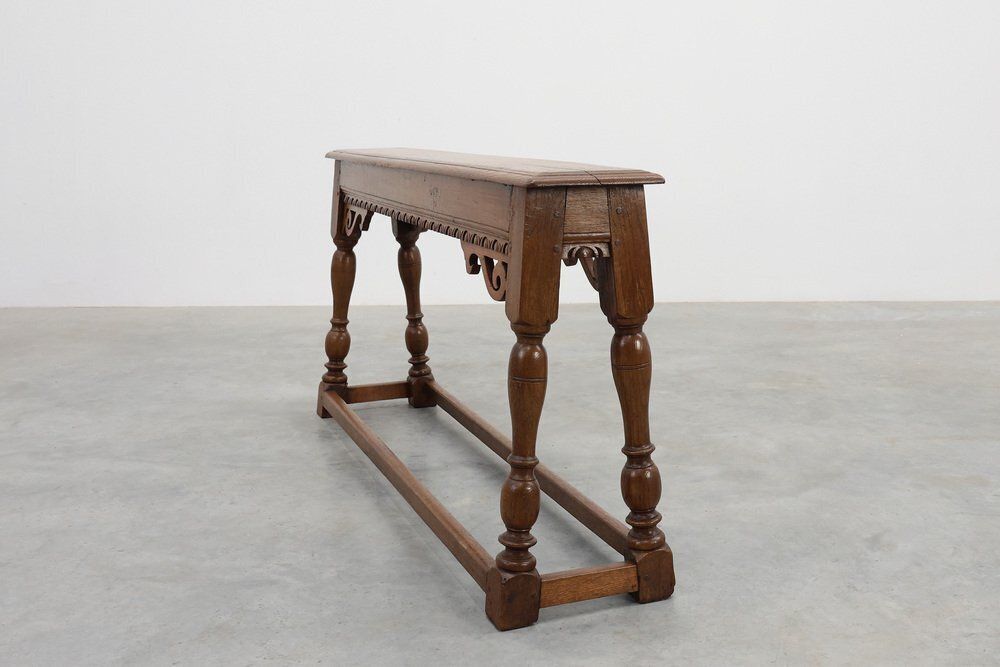 photo furniture Antique Jacobean Carved Oak Bench, 1600s