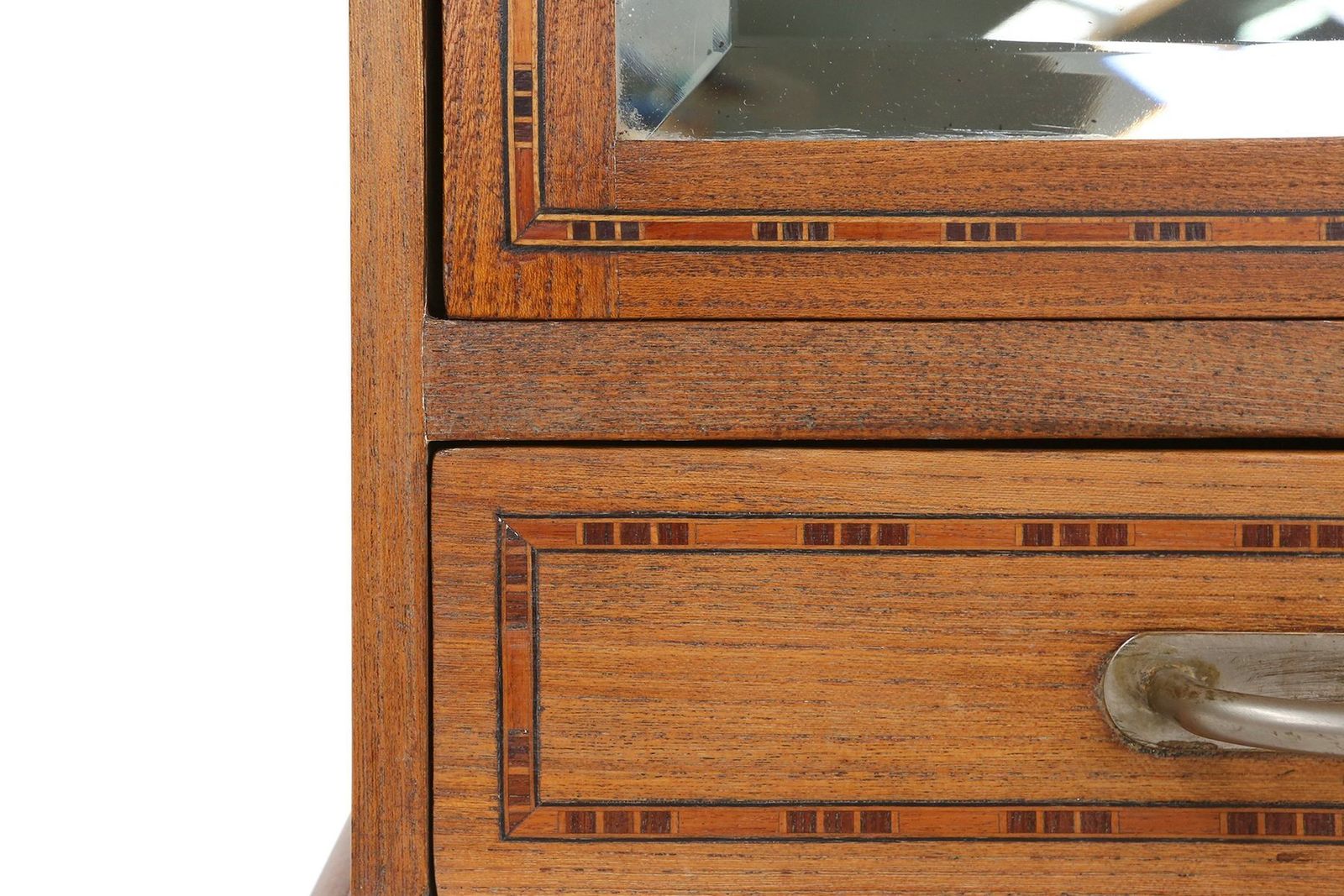 photo furniture Art Deco Shaving Cabinet In Oak With Mirror, France, 1930s