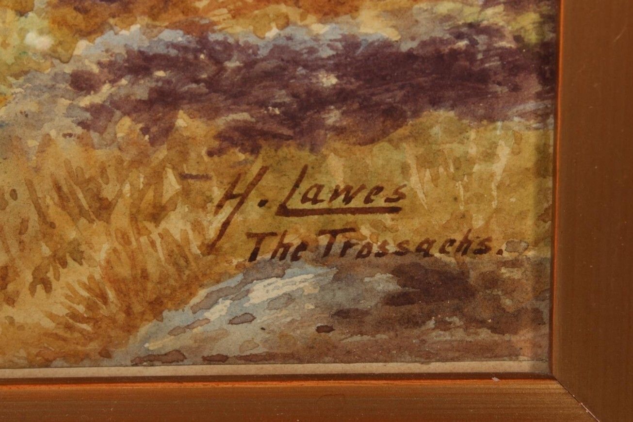 Harold Lawes Watercolour – The Trossachs – Signed Scottish Landscape, Framed photo furniture