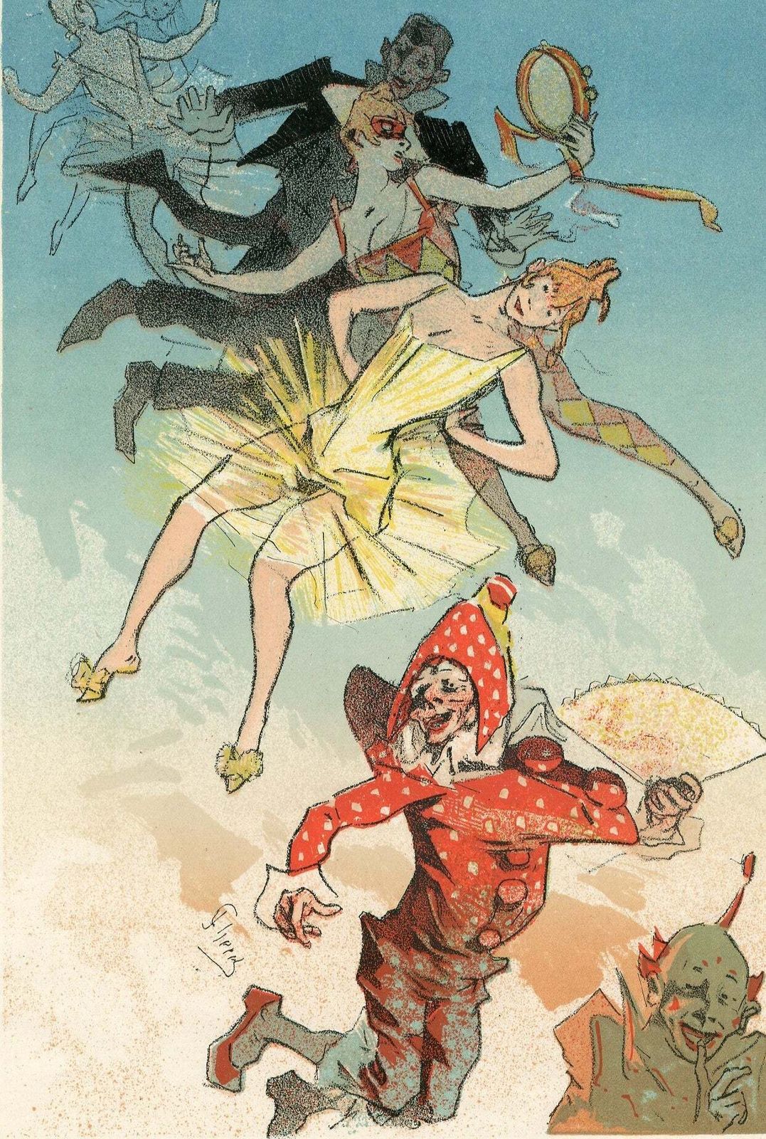 Bal Au Moulin Rouge Vintage Poster   Jules Cheret C1890s
