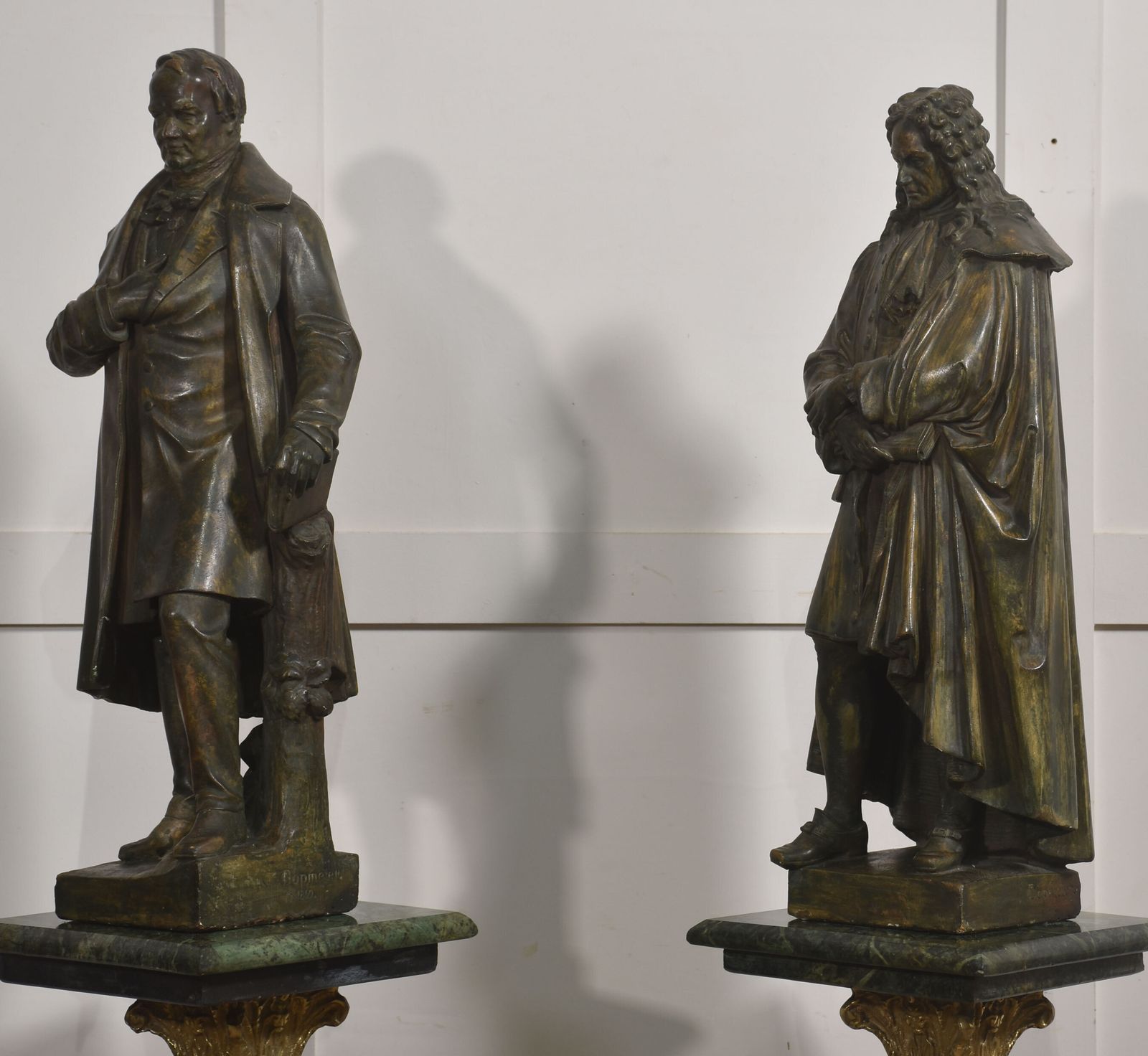 Pair Of Late 19th Century Patinated Chalk Figures By Dopmeier photo 1890.0