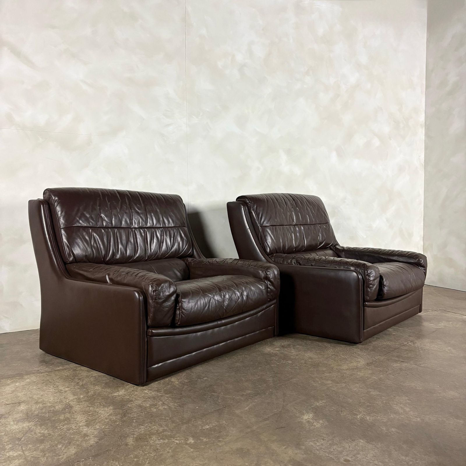 Mid Century Large Brown Leather Armchair Gimson & Slater Retro Mcm photo for sale