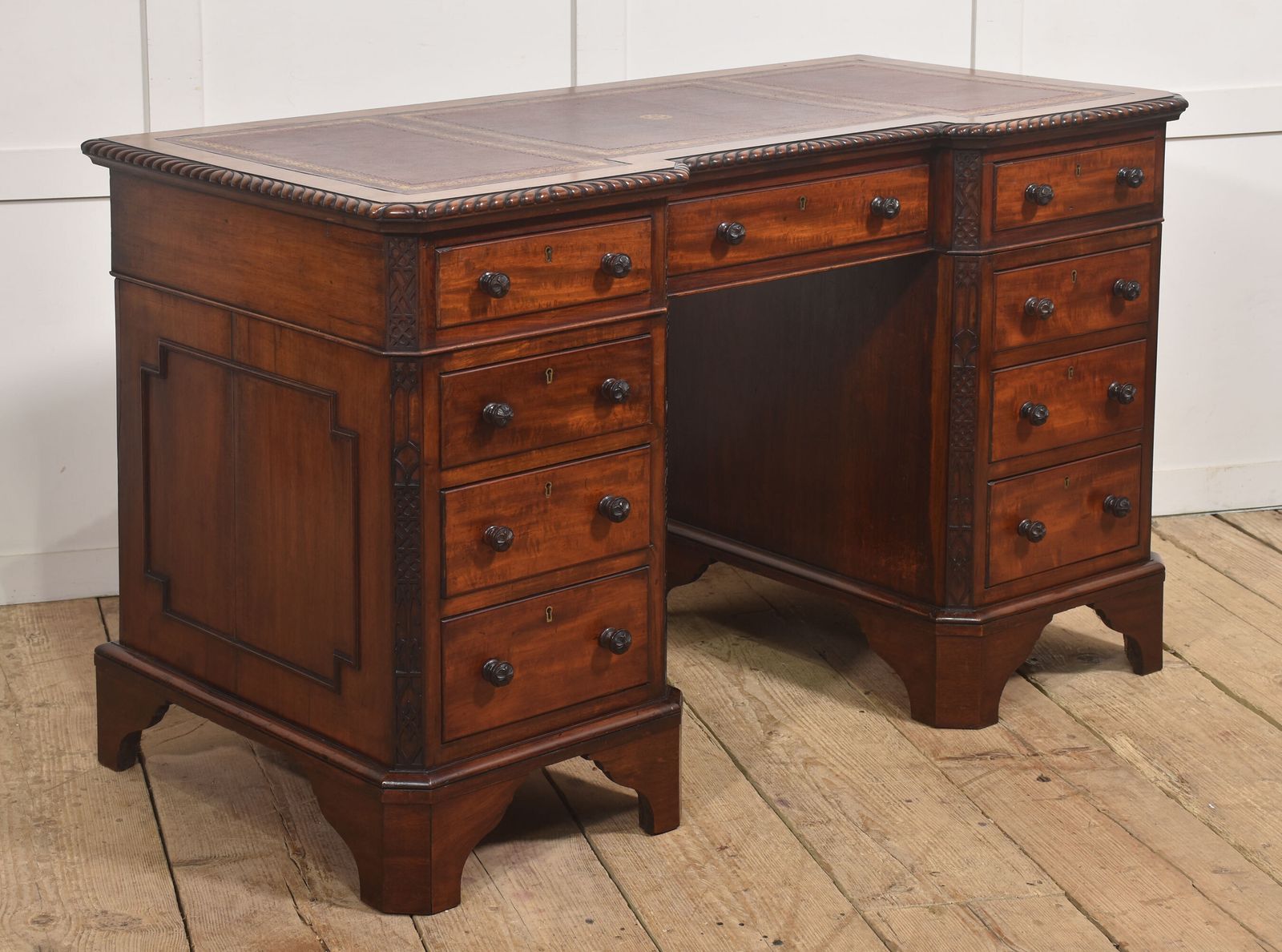 Mahogany Pedestal Desk photo vintage