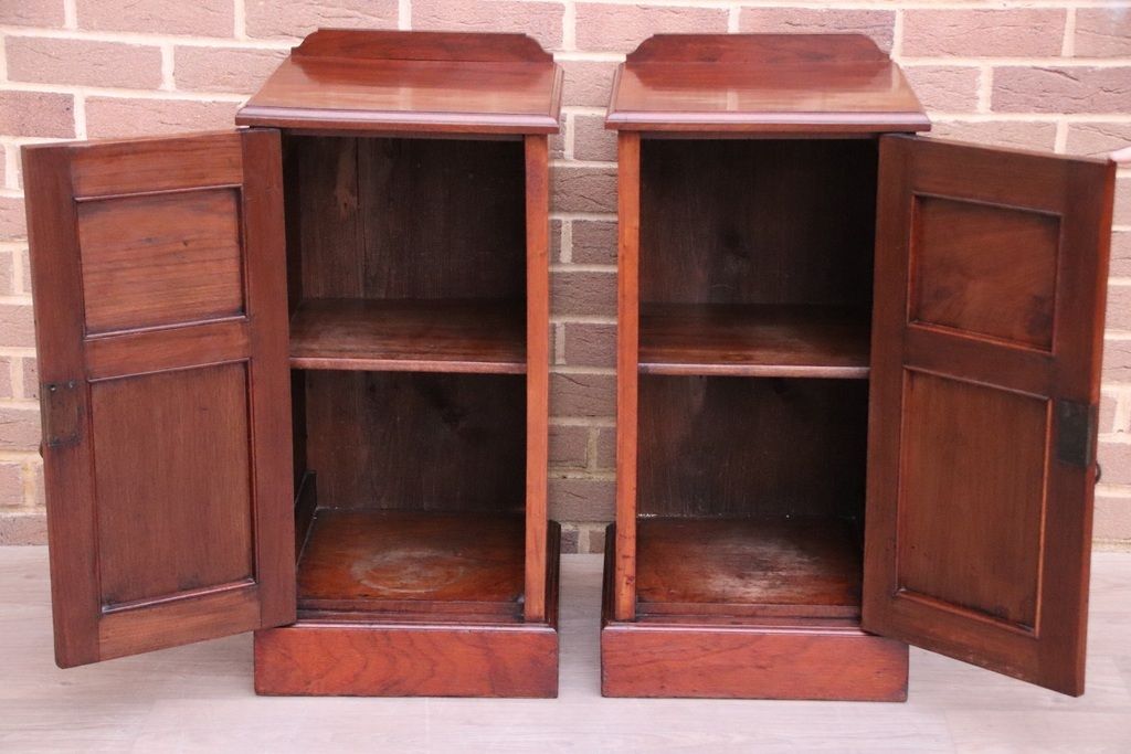 Pair Of Antique Mahogany Pot Bedside Tables photo Furniture