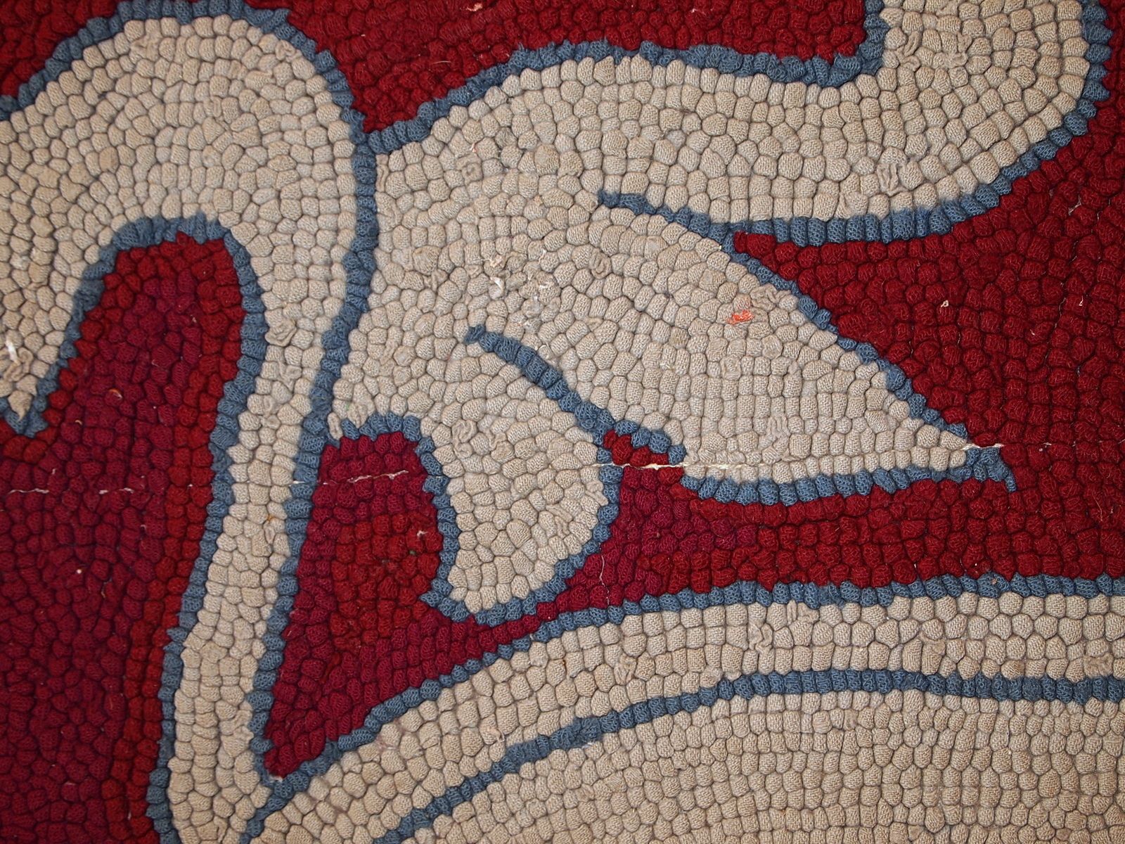 Tapis à points noués américain d'époque en laine, fait main, années 1930 - 67 × 135 cm photo buy