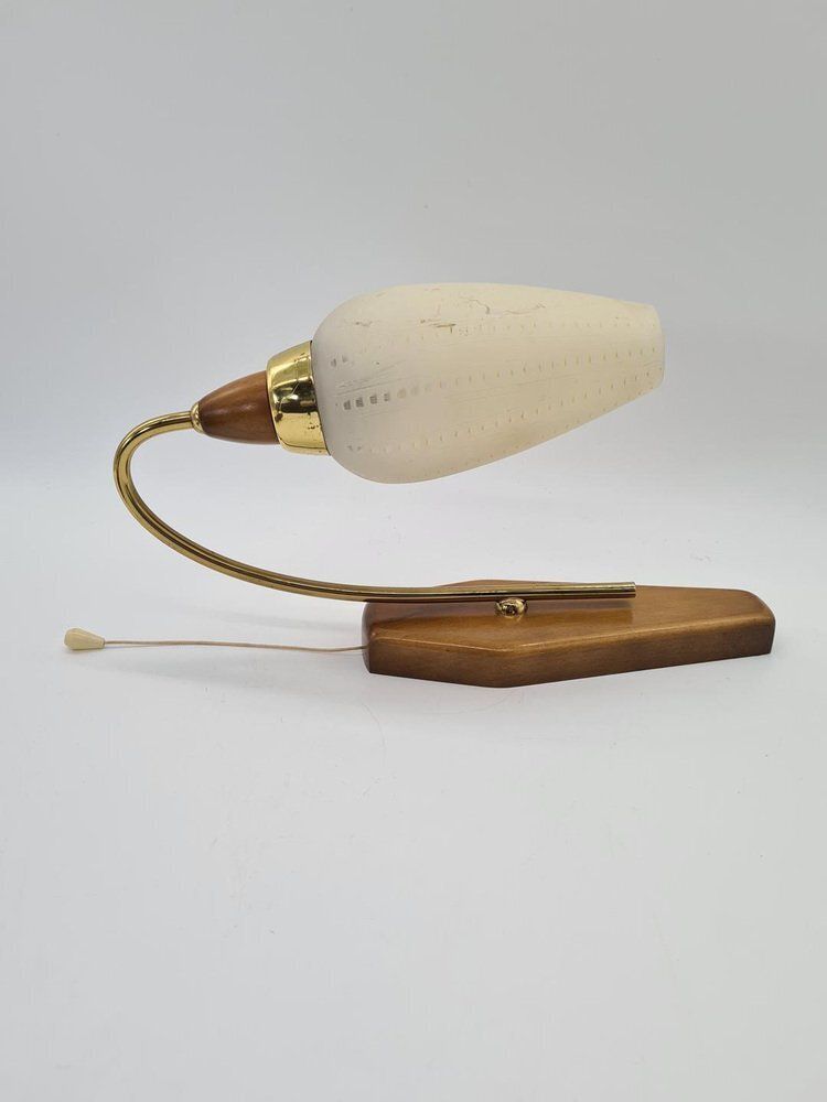 Mid Century Modern Wall Sconces In Wood And Brass, 1950s 1960s, Set Of 3 photo buy
