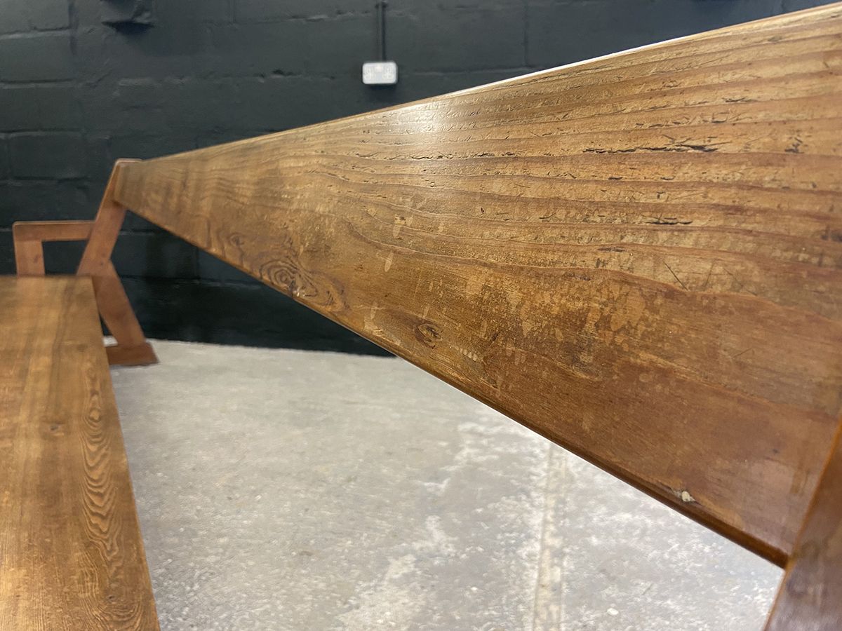 Xl Antique Pine Church Pew From The West Country photo vintage