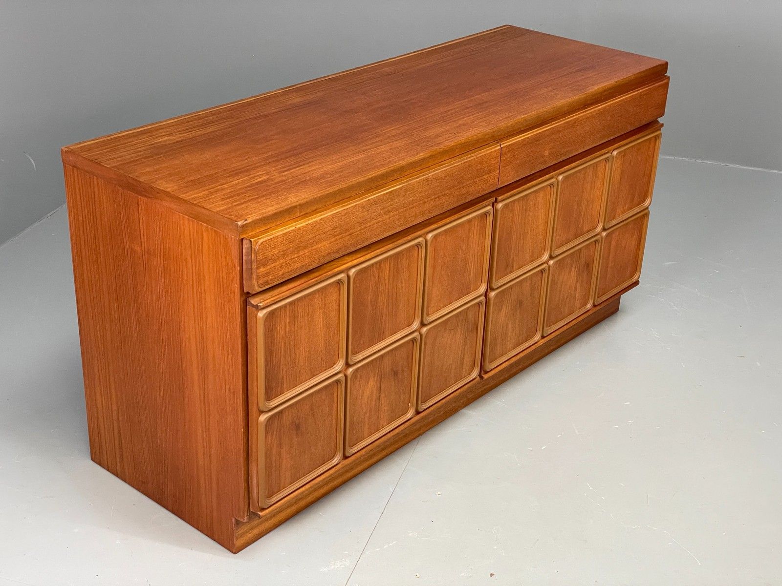 Vintage McIntosh Teak Sideboard 1970s Retro Drawers Squares Shelves Eb12193 photo for sale