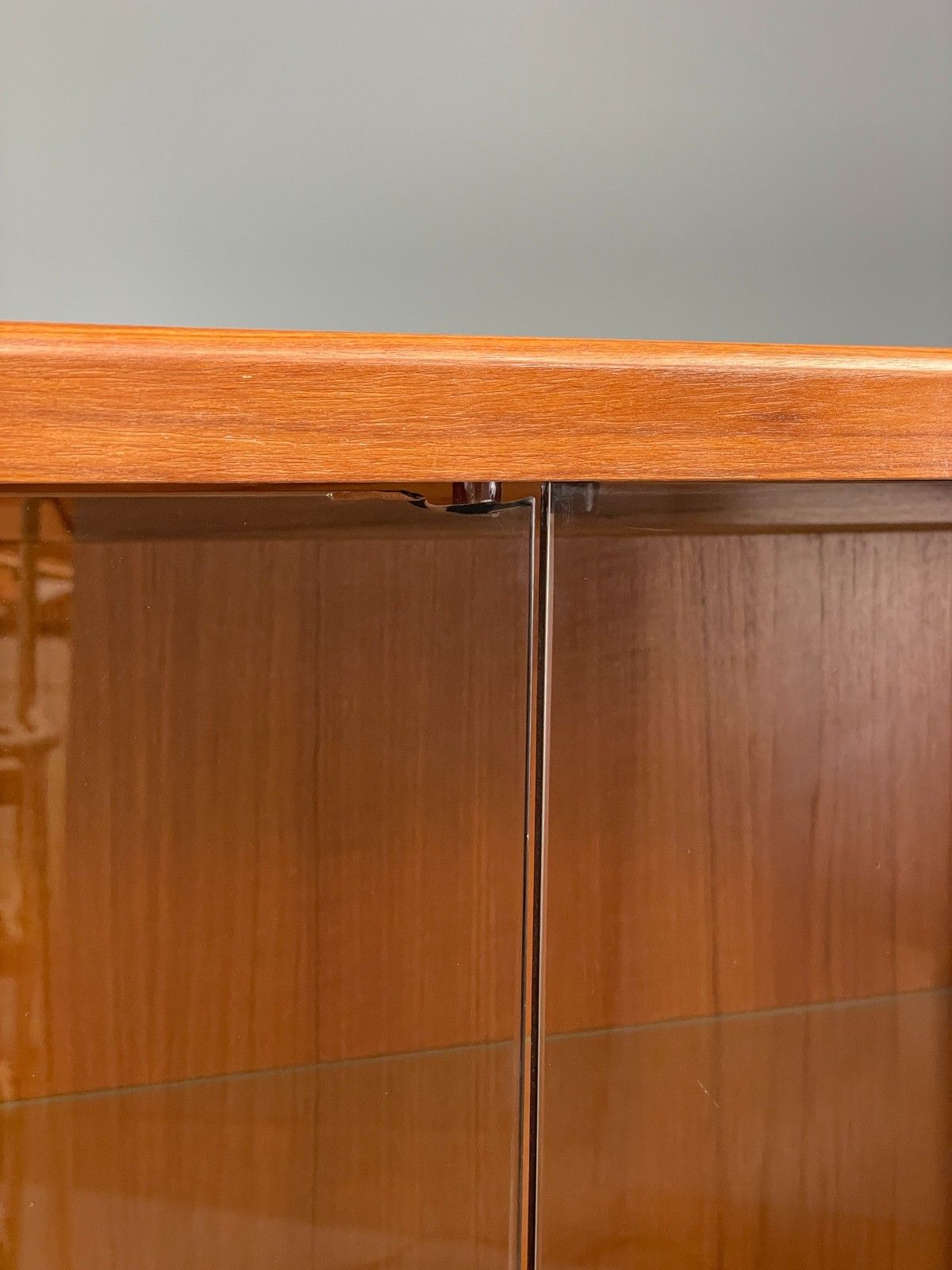 photo furniture Vintage 1960s Shelving Unit Glazed Solid Teak Turnidge Of London Eb12207
