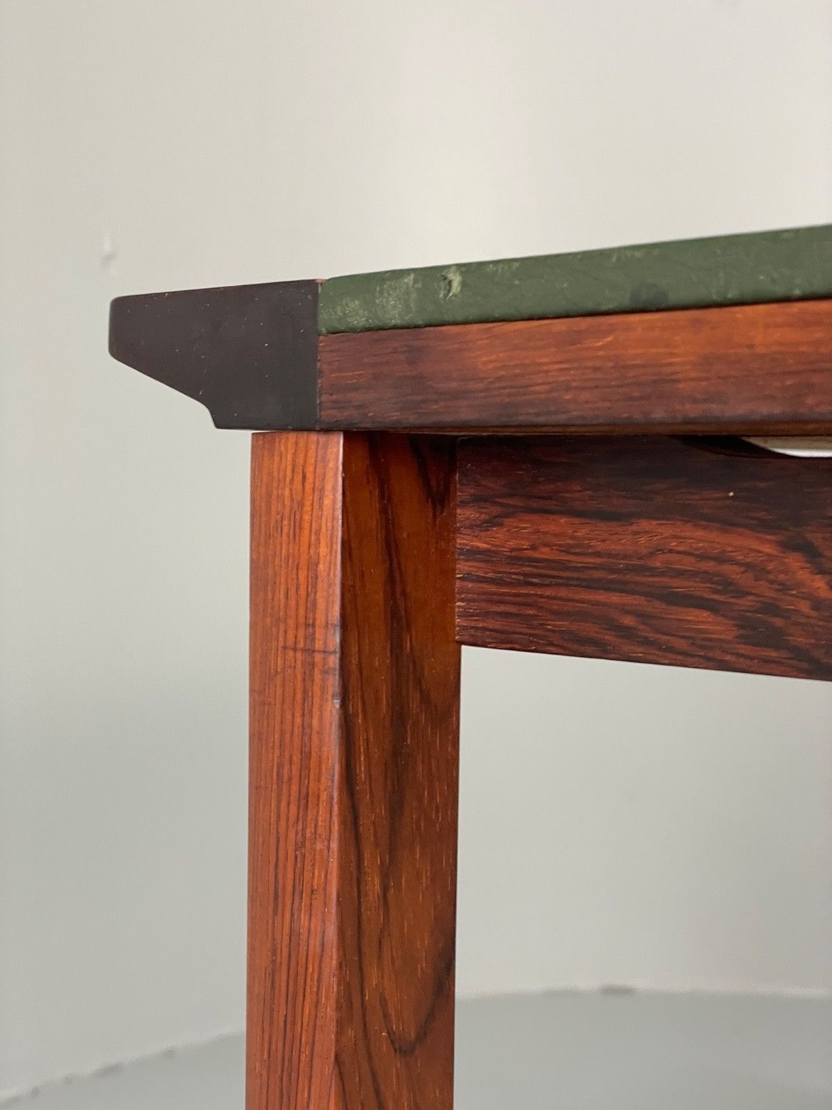 Vintage 1960s Side Table By Hans Olsen Sweden Green Leather Top Eb11186 Mwoo photo vintage