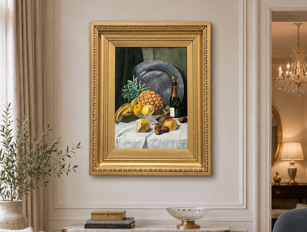Museum Quality Still Life Oil Painting Edwardian Antique Signed Original (1of2) photo furniture