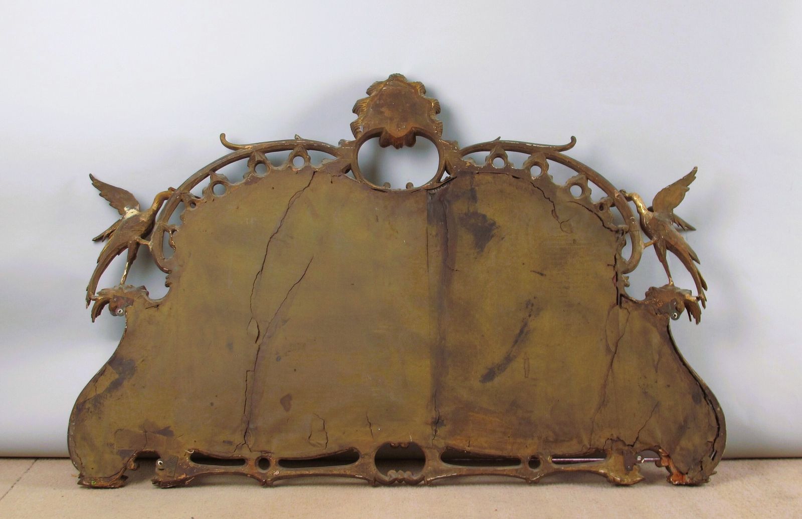 2950.0 19th Century Chinese Chippendale Style Giltwood Overmantle Mirror photo