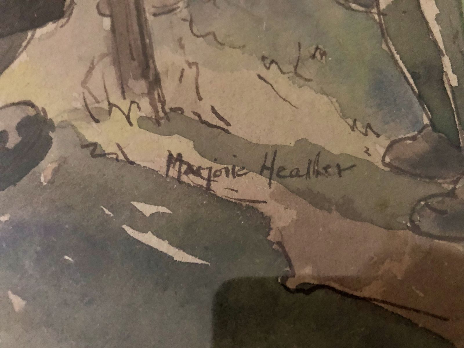Watercolour, Marjorie Heather, Mid Century Modern photo Art