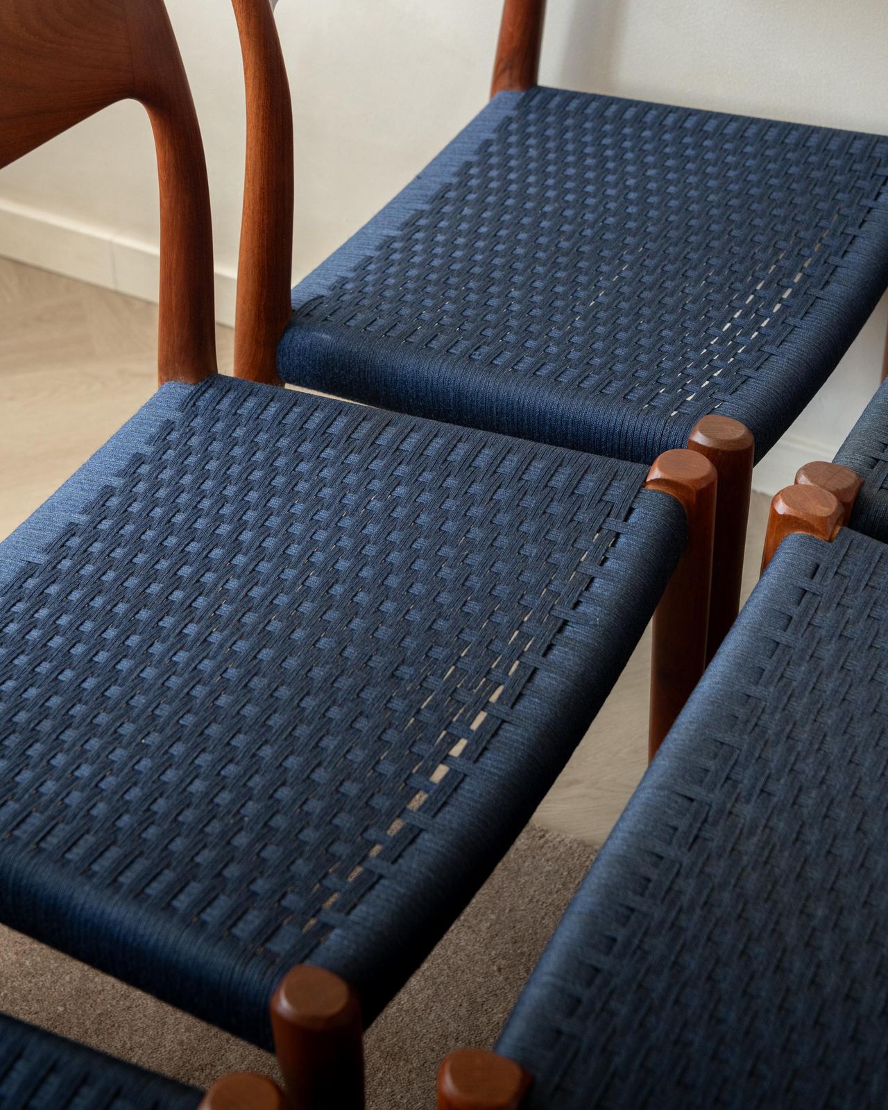5449.0 Mid Century Modern Teak Dining Chairs Model 77 By Niels Otto Møller, 1960s photo