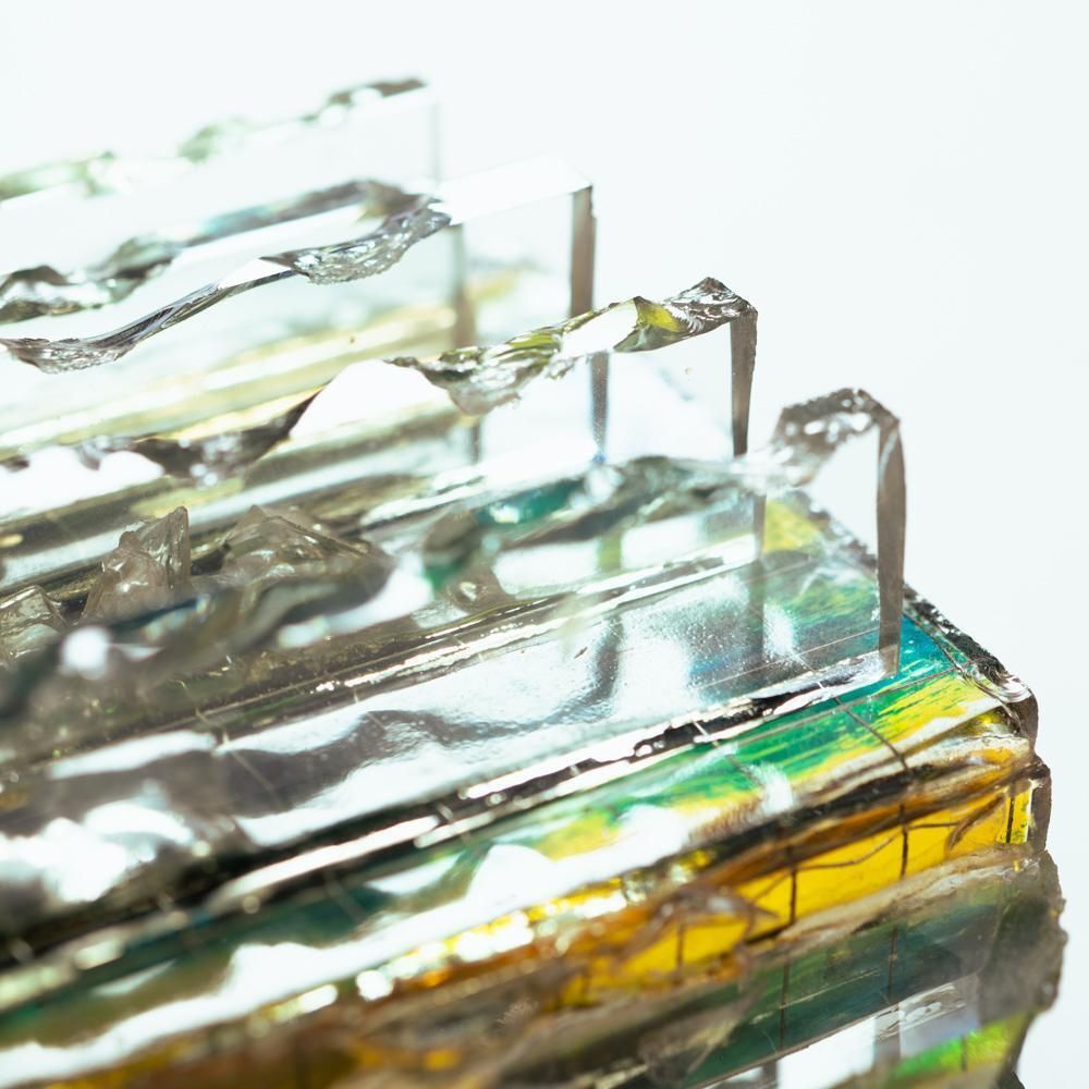 Dutch Brutalist Glass All Sconce "Chartres"By Willem Van Oyen For Raak, 196os photo buy