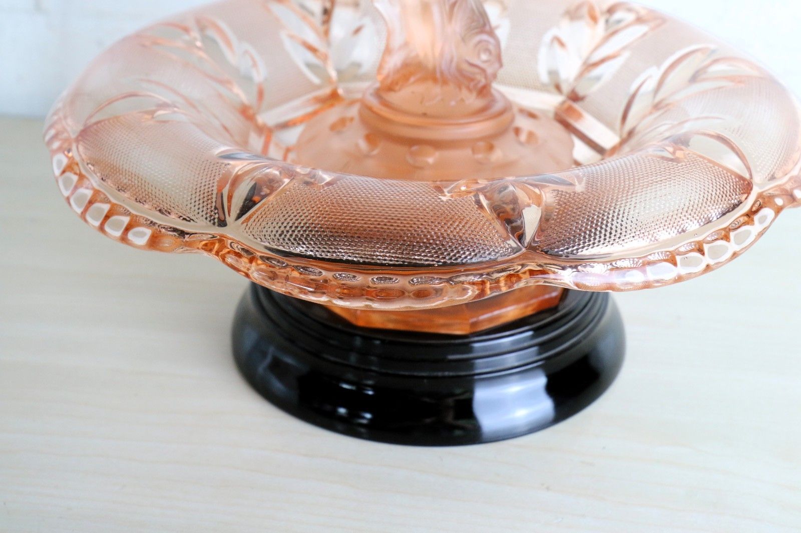 Art Deco Glass Centrepiece By Walther & Sohne Arabella Figure In Pink 1930s photo vinterior