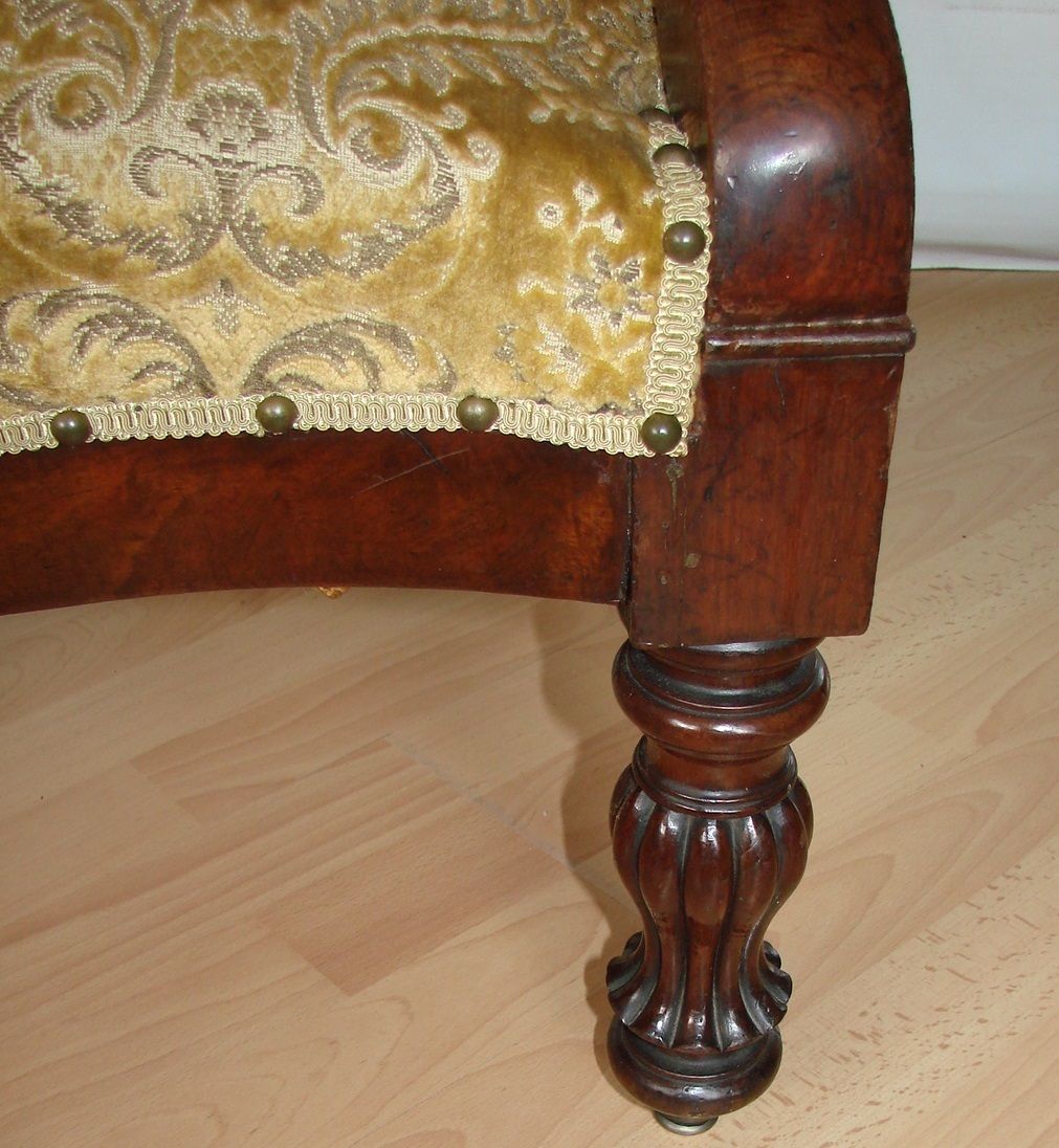 An Antique Armchair From The Turn Of The 19th And 20th Centuries, Carved Walnut, Springs photo vinterior