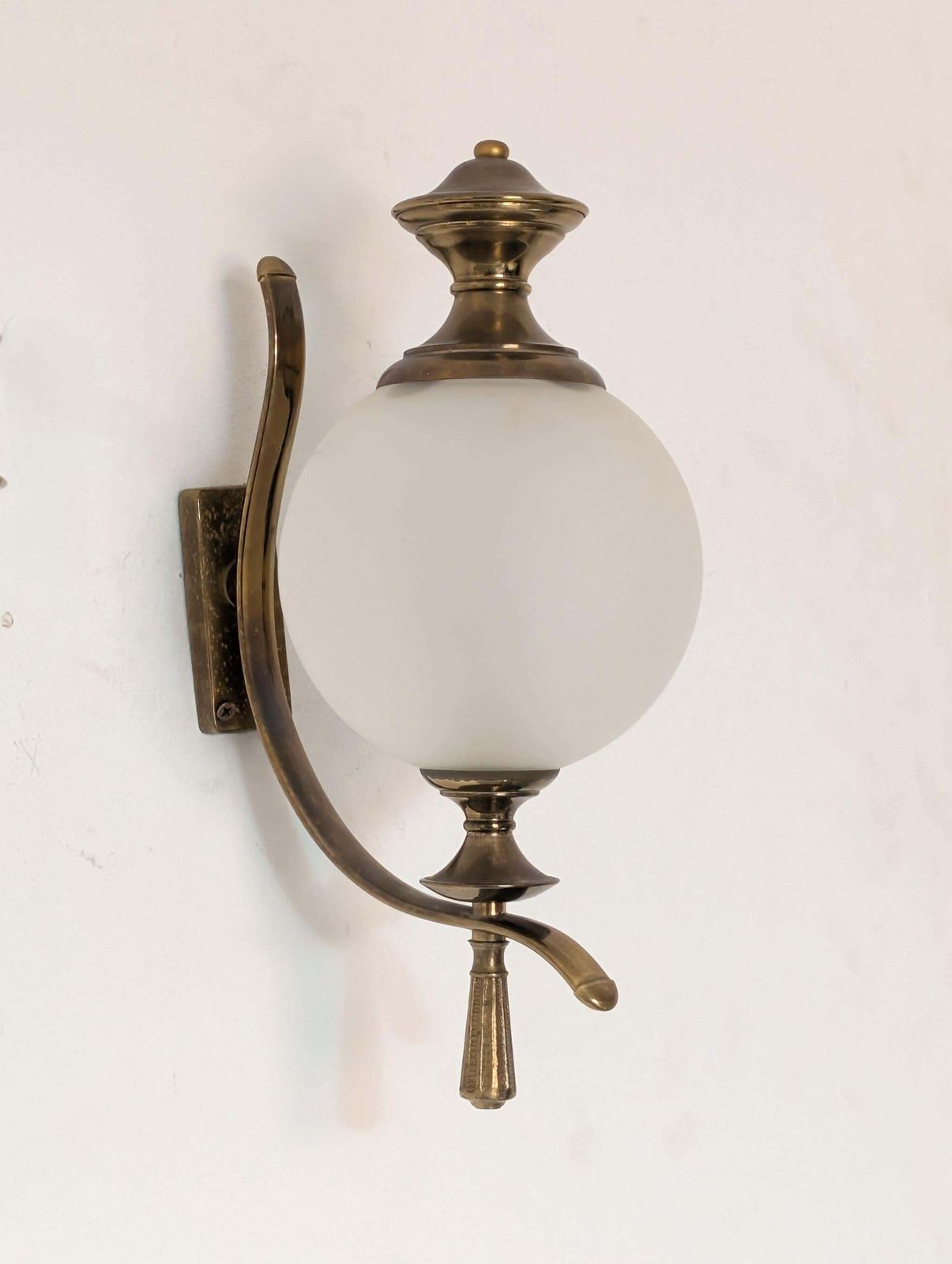 Mid Century Italian Murano Glass Sconces Wall Lights In Glass Brass, 1960s photo buy