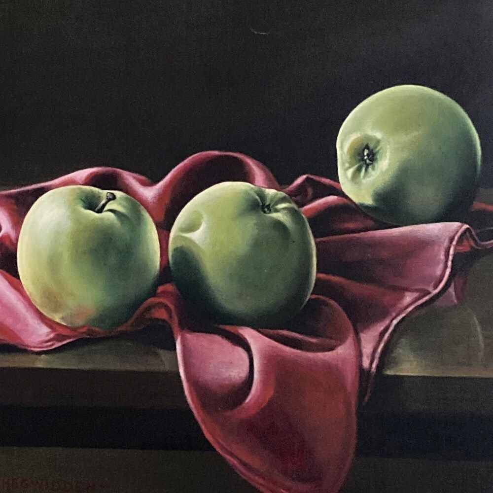 Hugh Chegwidden (1913–2001)   Apples Still Life Painting photo Art