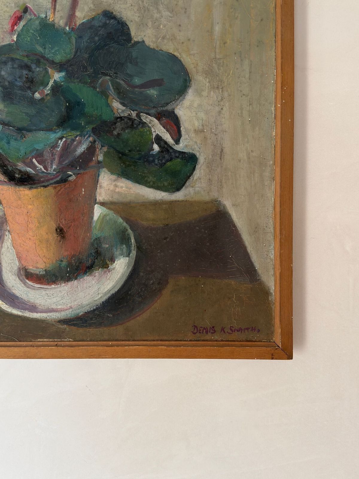 Oil On Canvas Potted Pink Cyclamen photo furniture