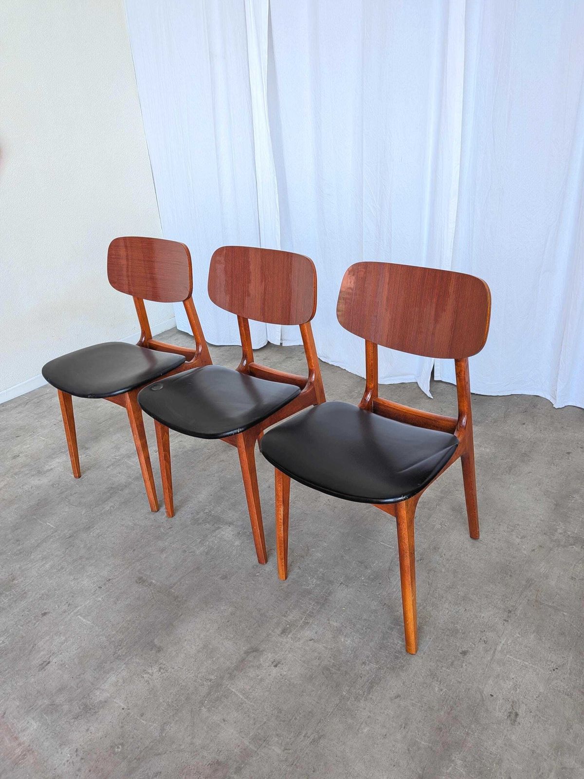 Set Of 3 Vintage Stol Kamnik Dining Chair: 1970s Yugoslavian Mid Century Modern