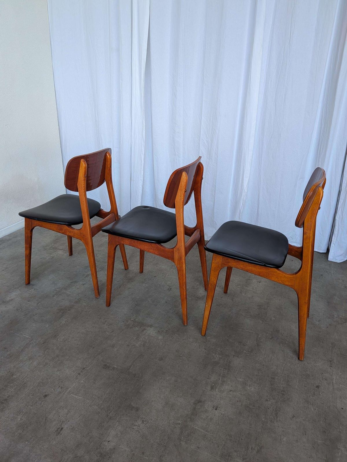 Set Of 3 Vintage Stol Kamnik Dining Chair: 1970s Yugoslavian Mid Century Modern photo 851.0