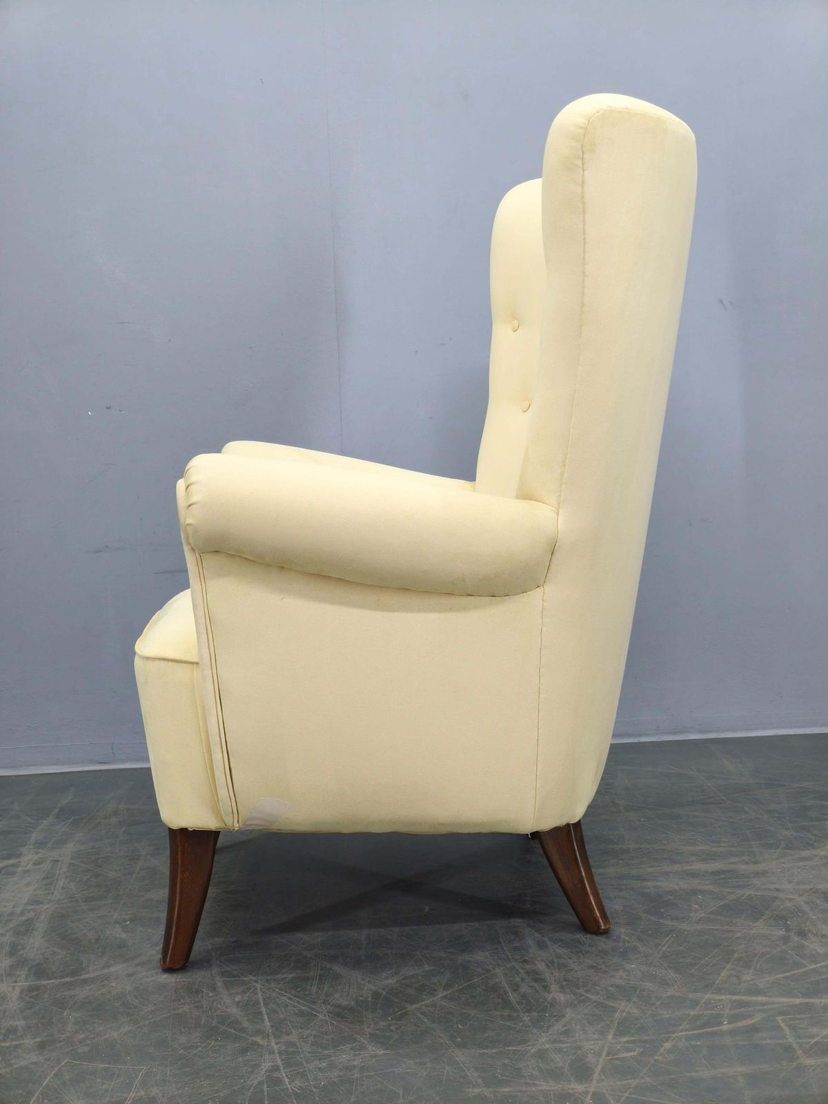 Deense fauteuil met hoge vleugelleuning, ca. jaren 1950 – opnieuw bekleed photo 1299.0