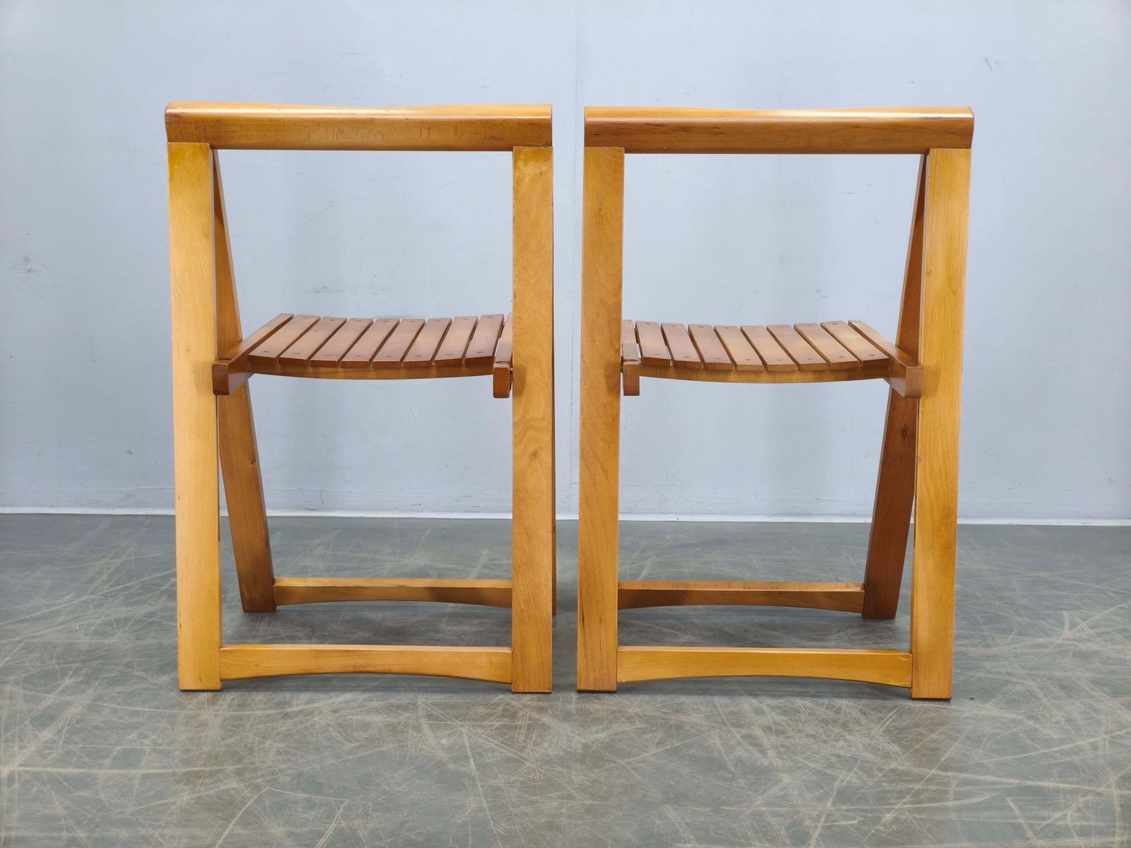 photo for sale Lot de 4 chaises pliantes Trieste par Aldo Jacober pour Alberto Bazzani