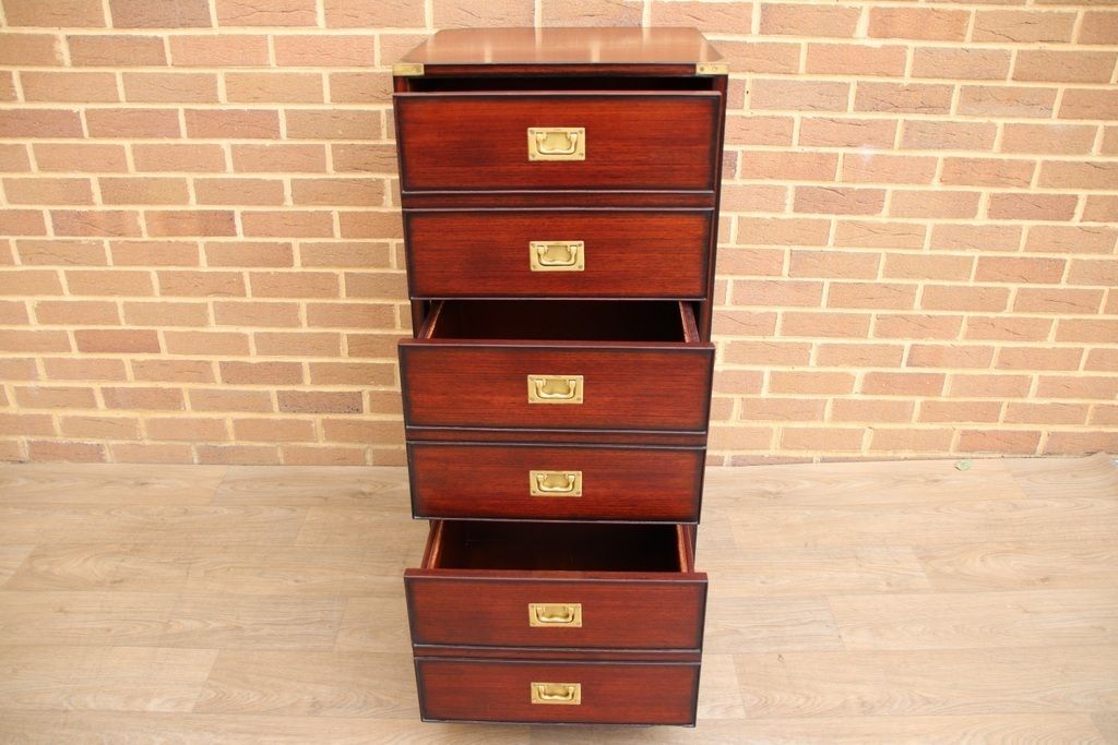 Mahogany Campaign Tallboy photo vintage