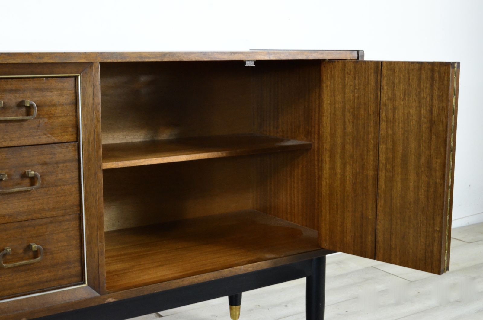 Midcentury G Plan 'E Gomme' Sideboard In Walnut And Brass. Vintage Modern / Mid Century / Danish Style. photo 1199.0