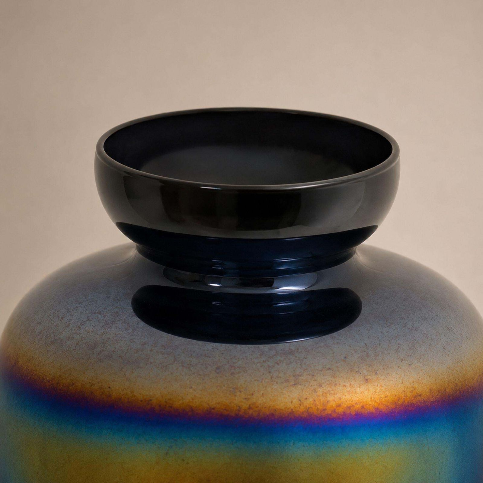 Italian In Style Of Venini Vase Murano Glass Holographic Iridescent, 1970s photo furniture